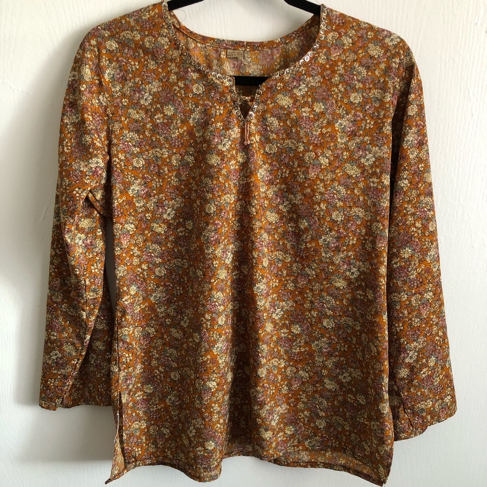 Silk floral blouse, made in India